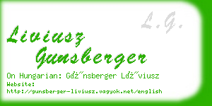 liviusz gunsberger business card